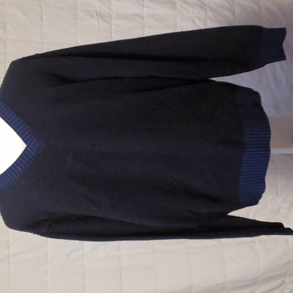 Byron British Style Exclusive Vintage V-Neck Merino Wool  Cashmere Blend Size L